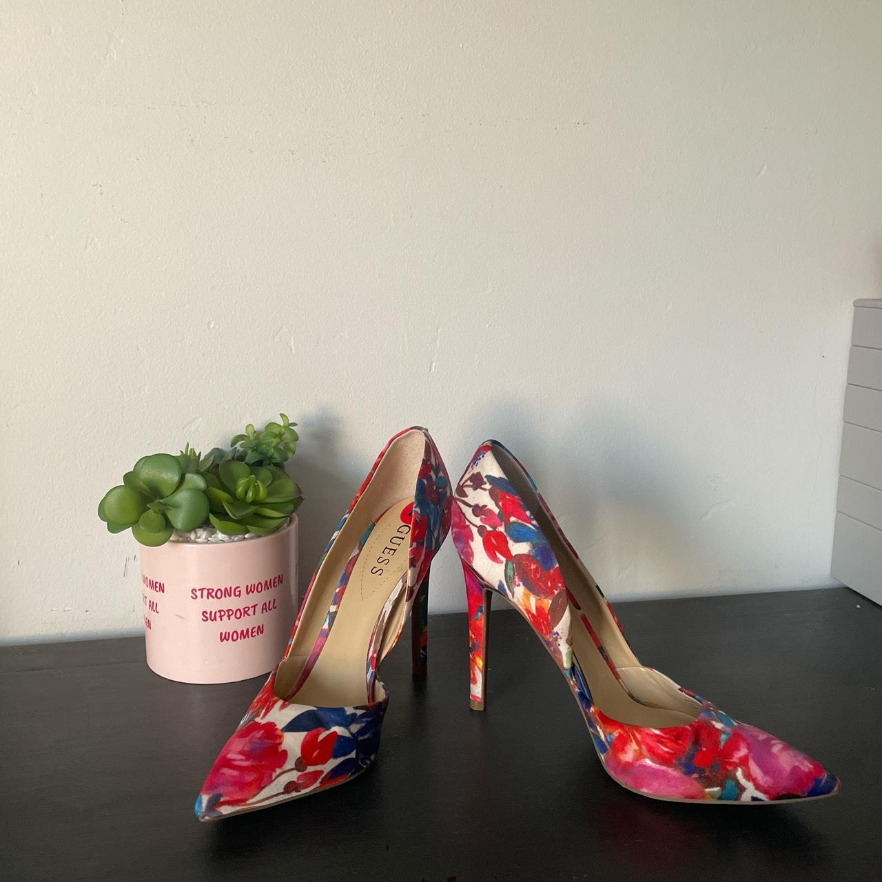 Guess floral outlet heels