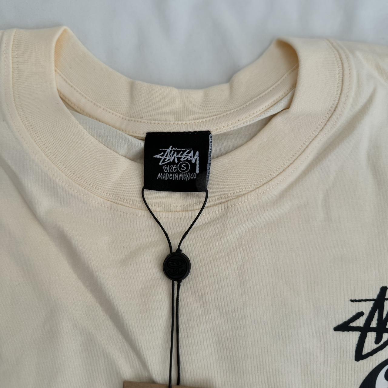 Stussy beige/cream Size S 8 ball tee Price Is | Depop
