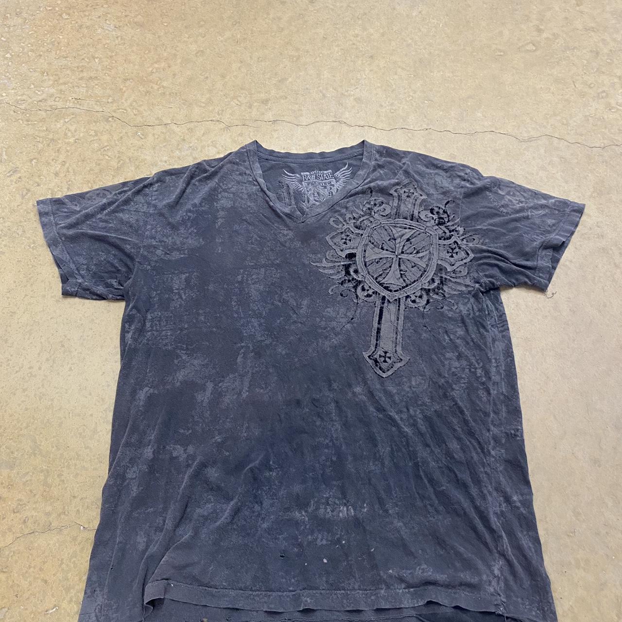 Y2K affliction style T-shirt size large - Depop