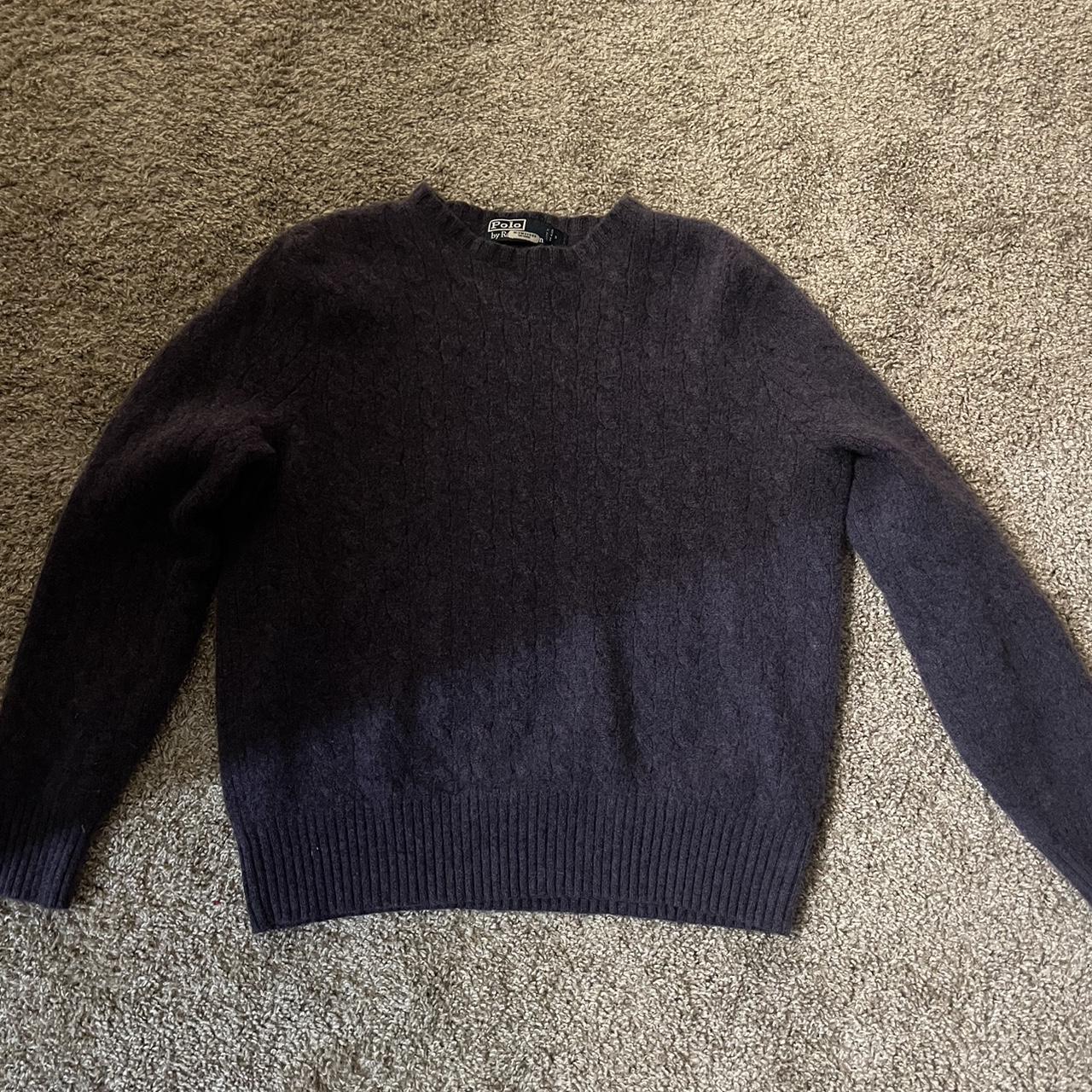 Dark Purple Cashmere Polo Sweater Thrifted in... - Depop