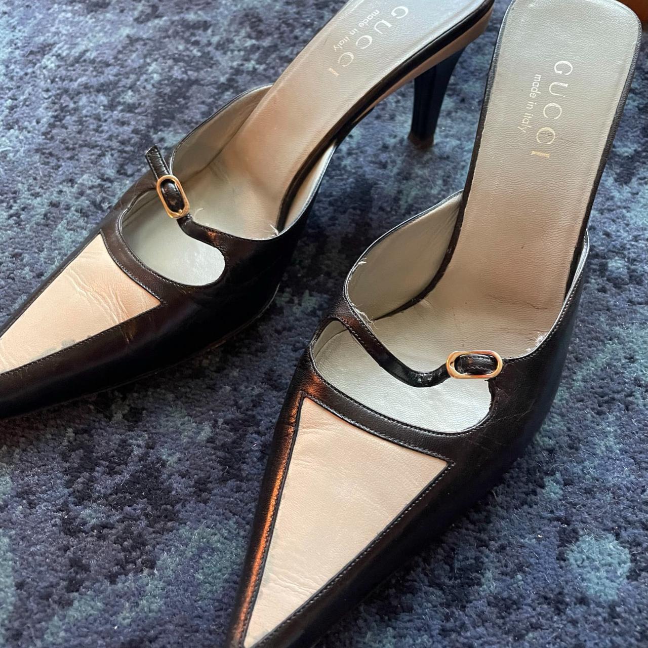 Vintage Gucci Kitten Heel Mules - only worn a few... - Depop