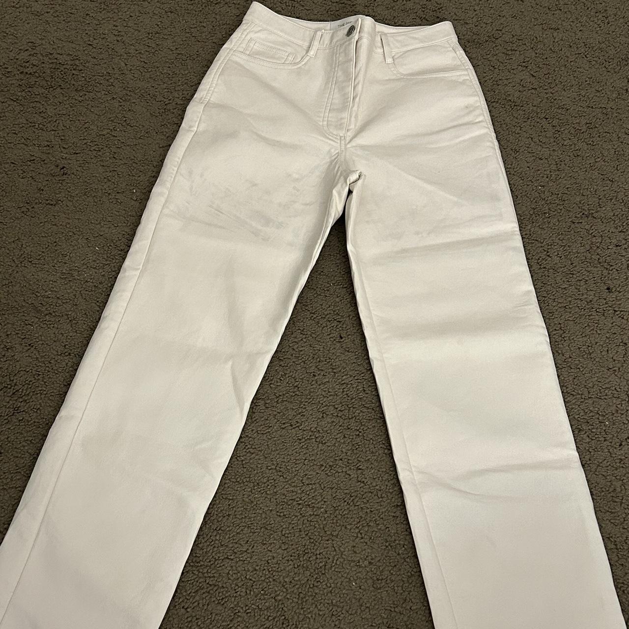 White Aritzia Melina Leather pants Discoloration on... - Depop