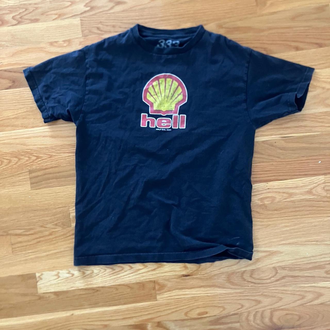 Half Evil 333 Shell/hell shirt | Depop