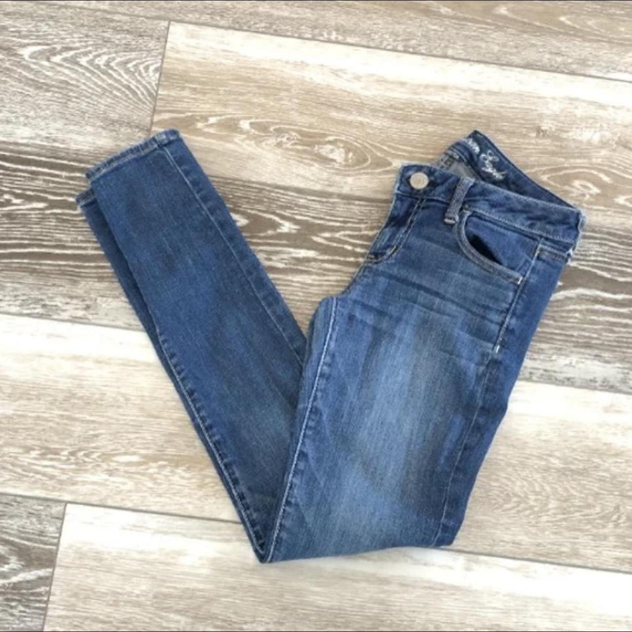 AMERICAN EAGLE JEGGING SKINNY DENIM BLUE JEANS SIZE - Depop