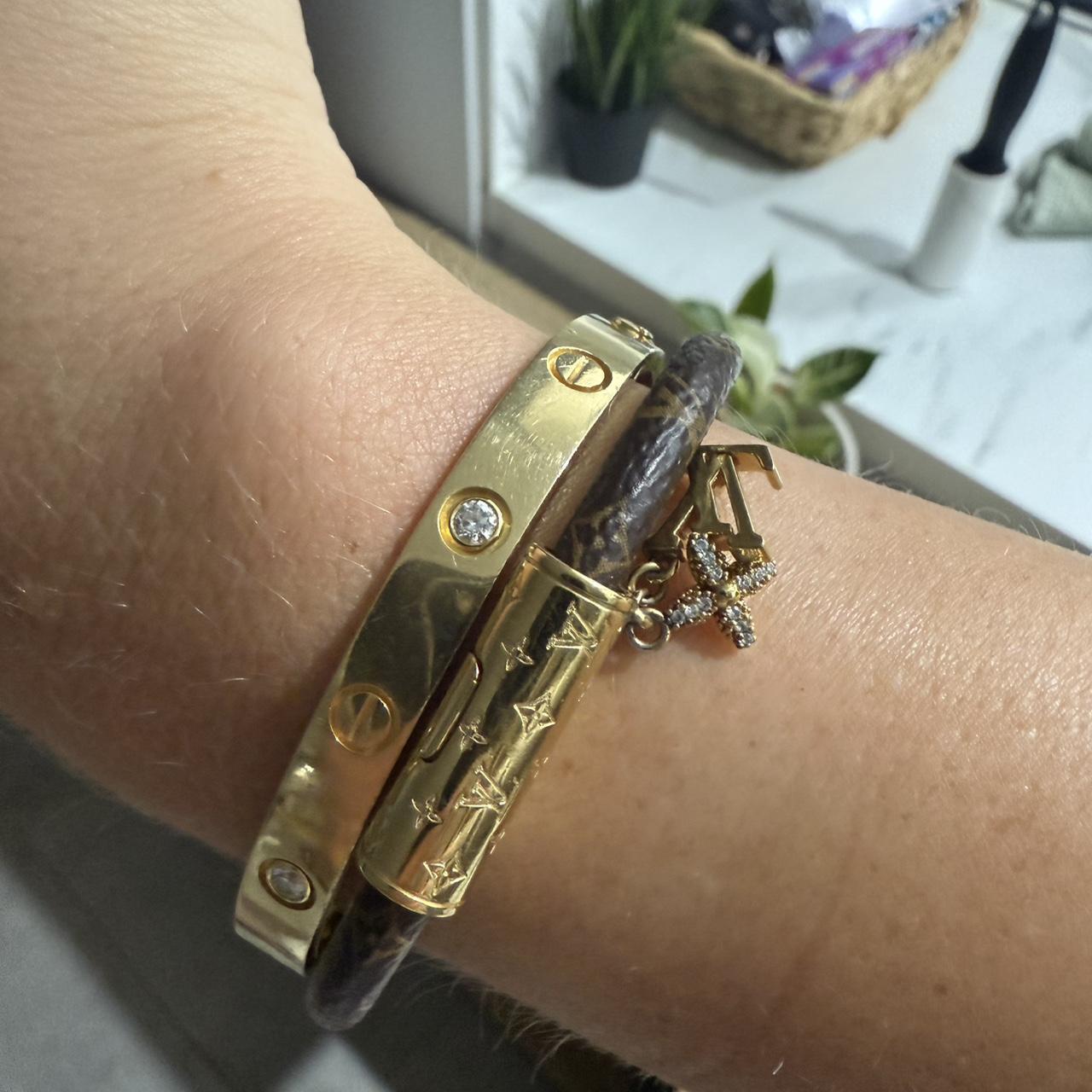 Stack Lv Brown Bracelet Louis Vuitton Empreinte 18K Rose Gold