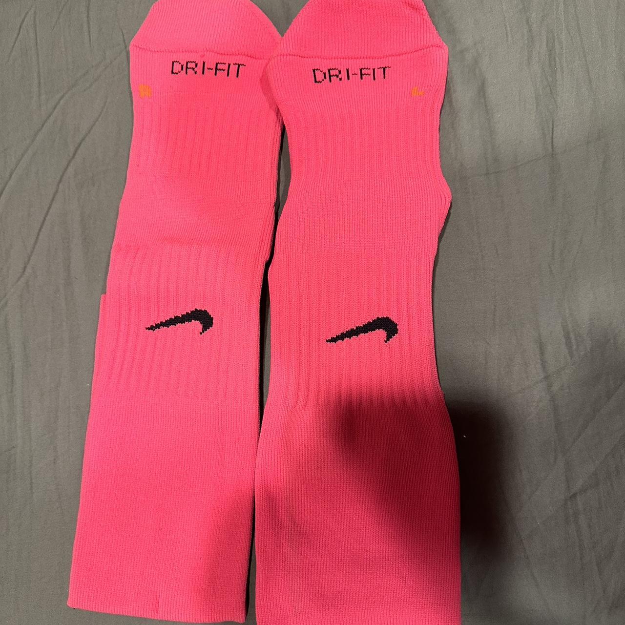 knee high hot pink nike socks . New but out of package - Depop