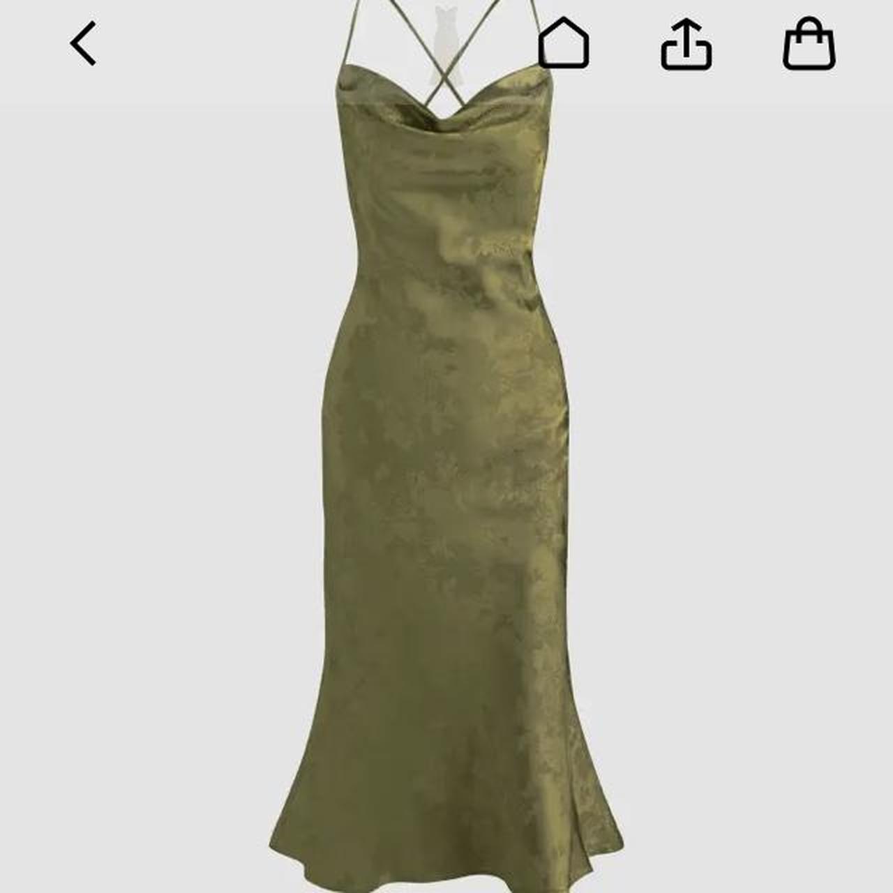 Cider green satin cowl neck midi dress 🍀I wore this... Depop