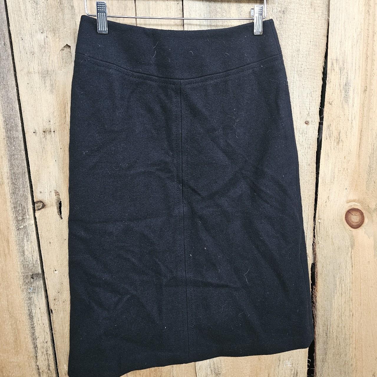 Vintage Country Road Wool Skirt Black 28