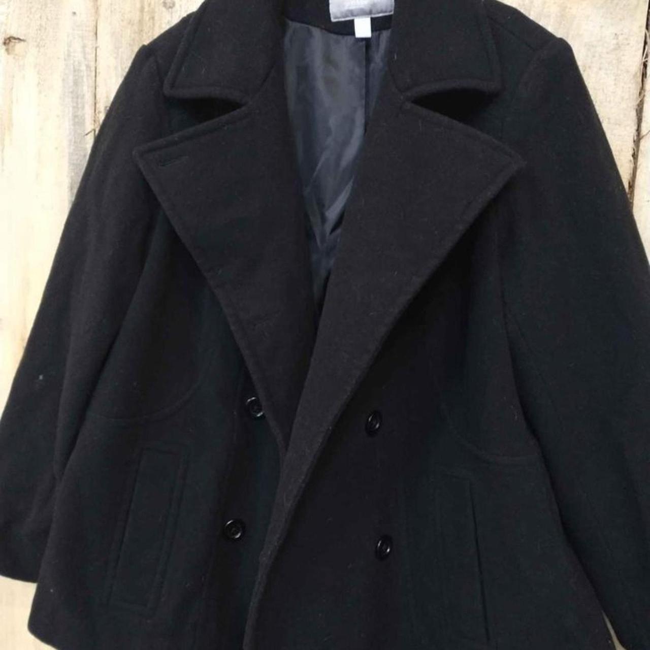 Croft Barrow Wool Coat Peacoat Black Women s 2X Depop