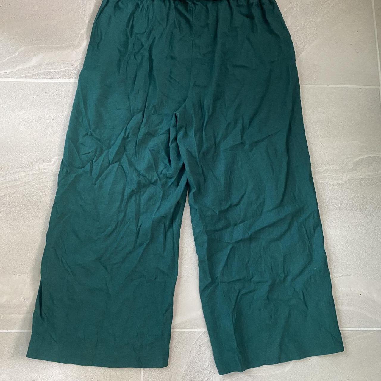 Sportsgirl, wide leg, green, linen blend pants with... - Depop