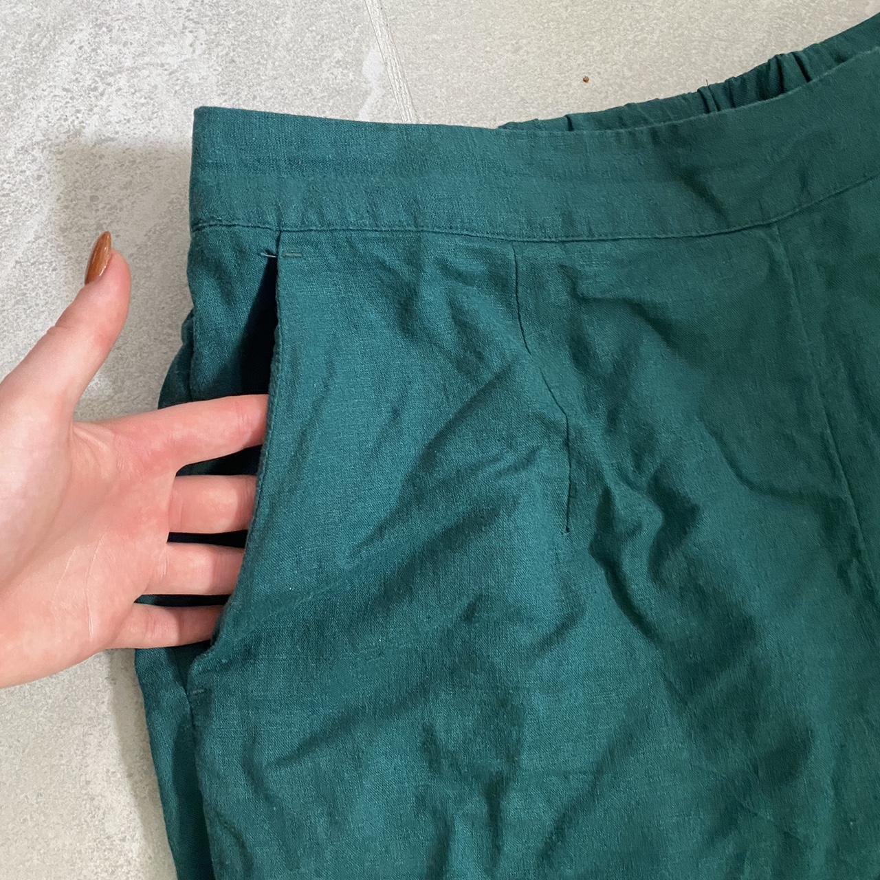 Sportsgirl, wide leg, green, linen blend pants with... Depop