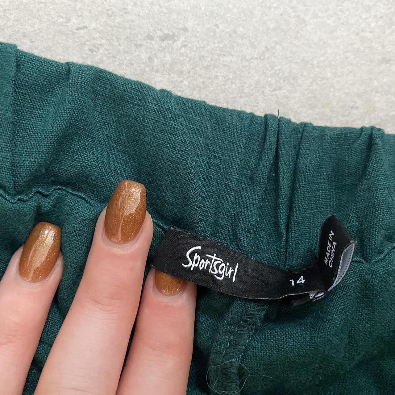 Sportsgirl, wide leg, green, linen blend pants with... Depop