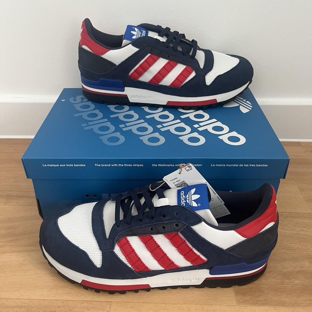 adidas Originals ZX 600 White Red Blue Size UK