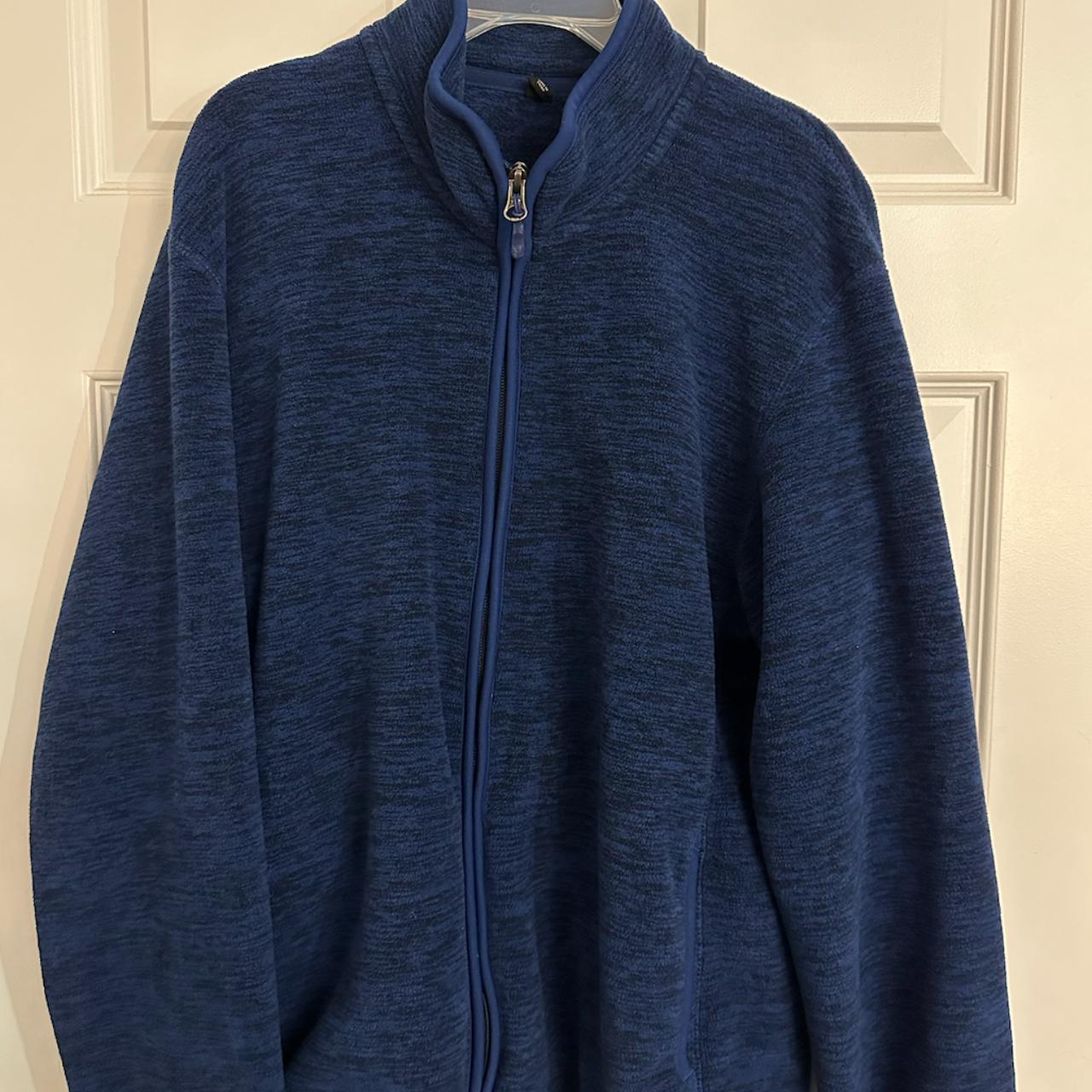 UNIQLO Blue Fleece Zip Up - Depop