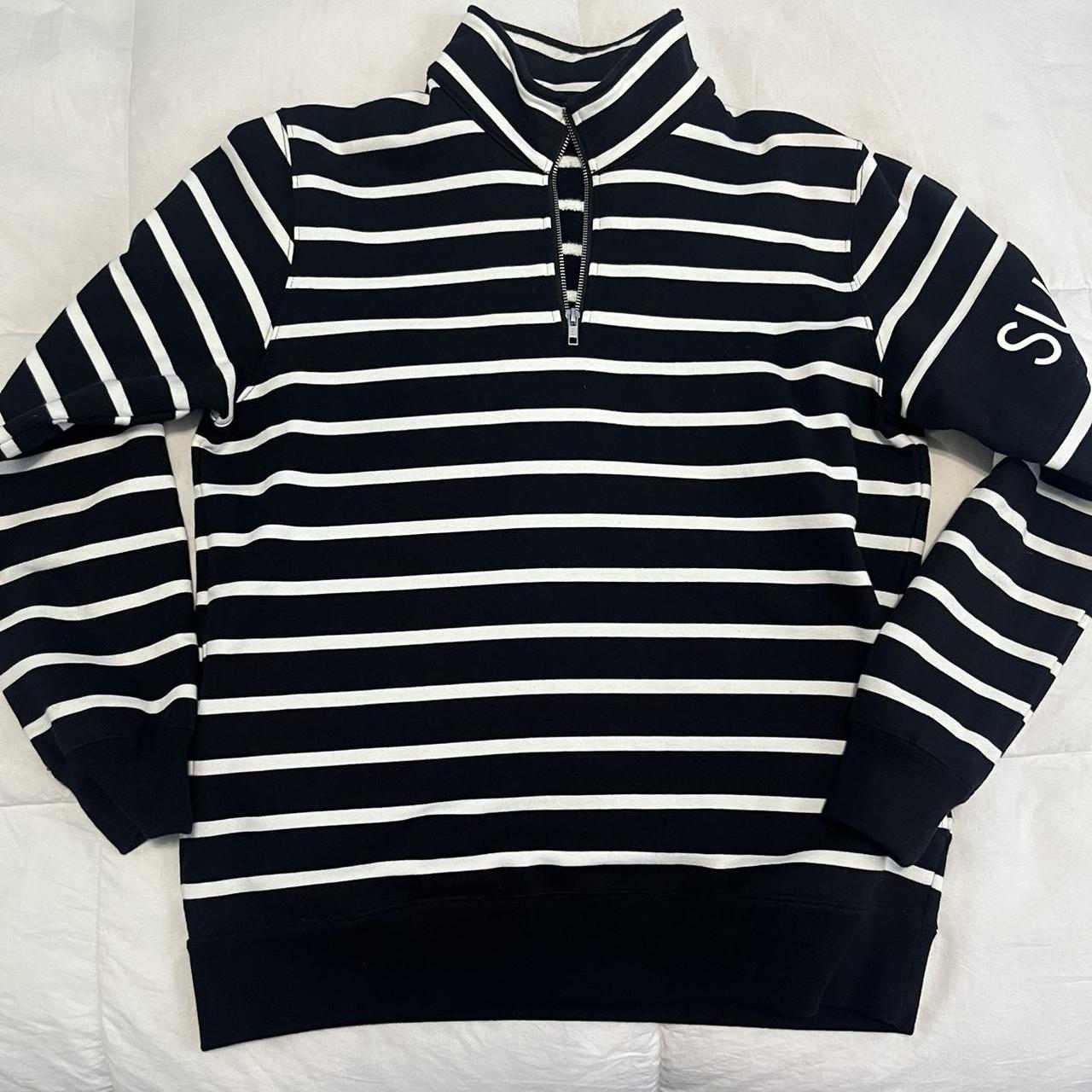 Supreme striped half hot sale zip sweater