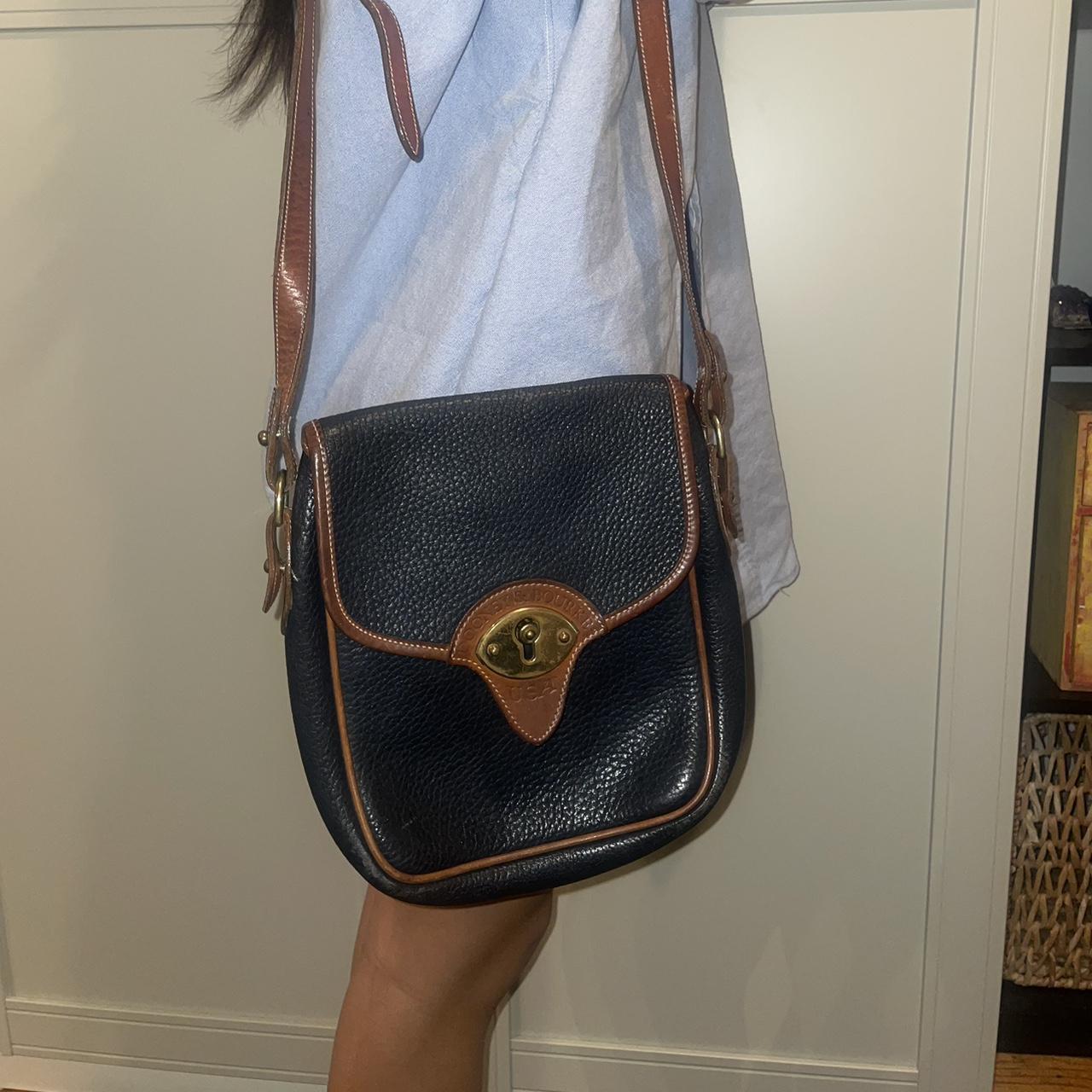 Vintage Authentic Dooney & Bourke navy blue & Brown - Depop