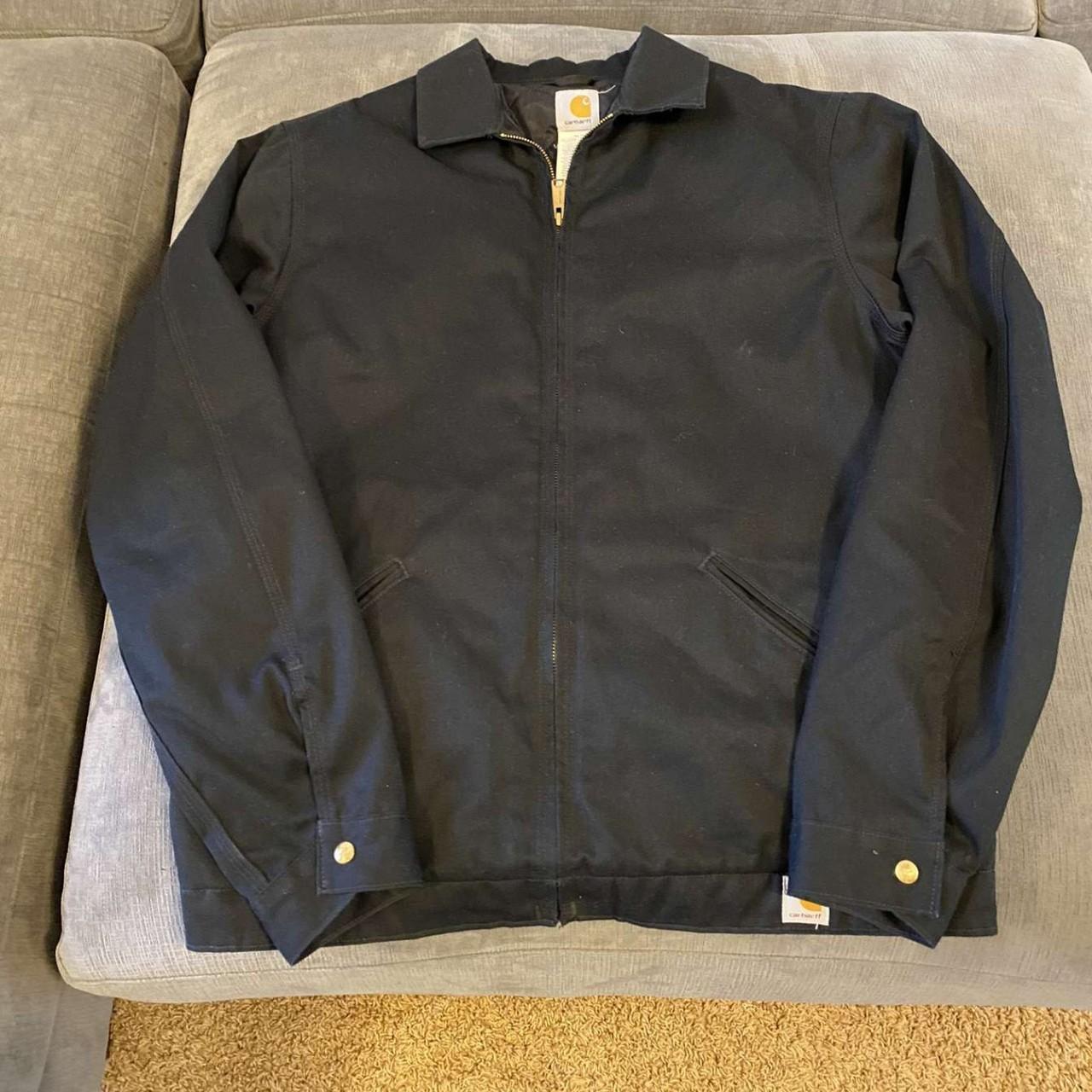 Men S Black Carhartt Jacket Size Large Great Depop   P0 