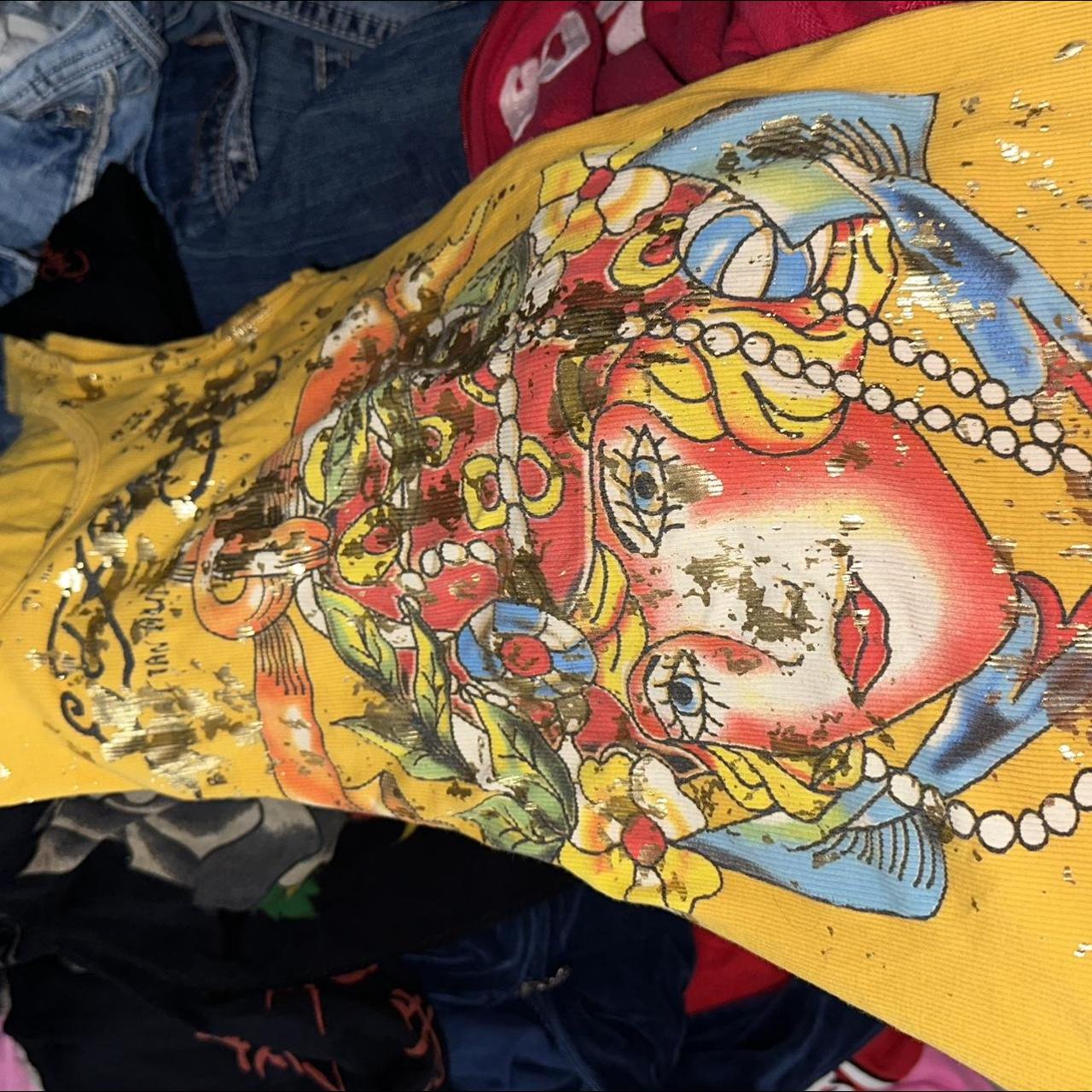 Women’s Don Ed Hardy Tank Top one size and black... Depop