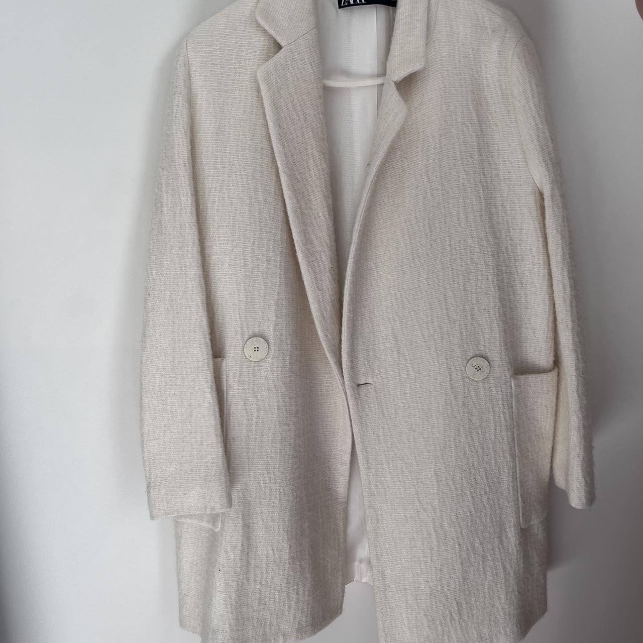 Off White Zara Coat Wool Blend Aus size 8-10 - Depop