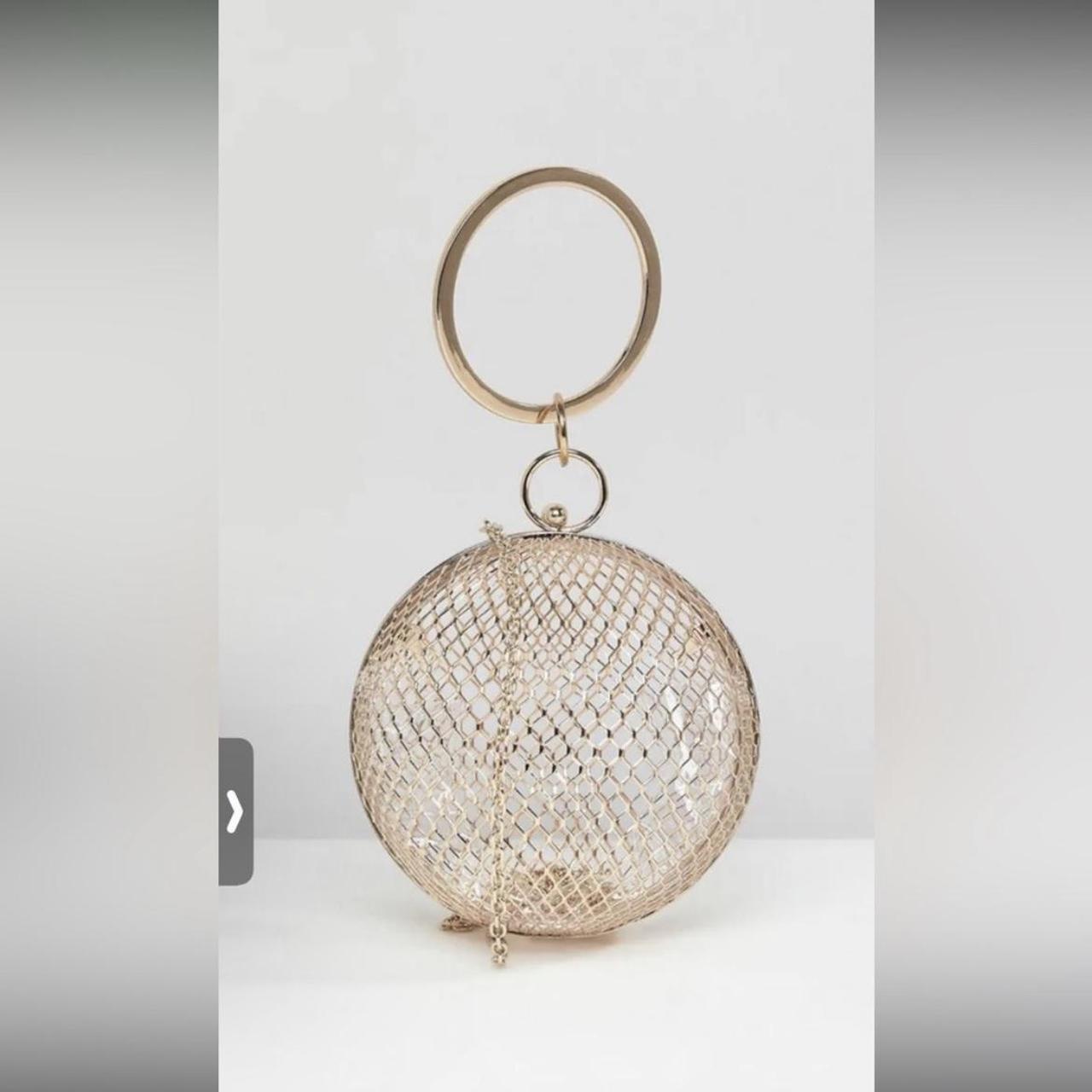 Gold sphere clutch online bag