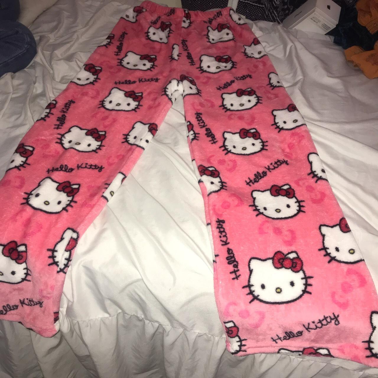 Hello kitty pajamas trousers pjs fluffy cozy.... - Depop