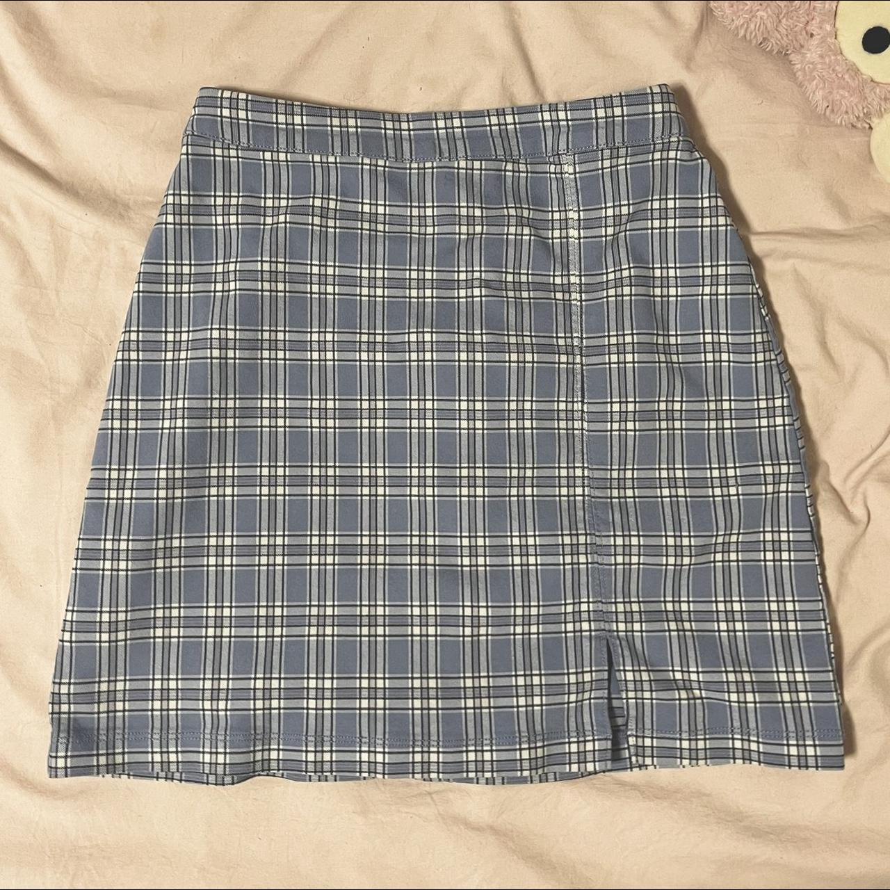 Hollister Co. Women's Blue and White Skirt | Depop