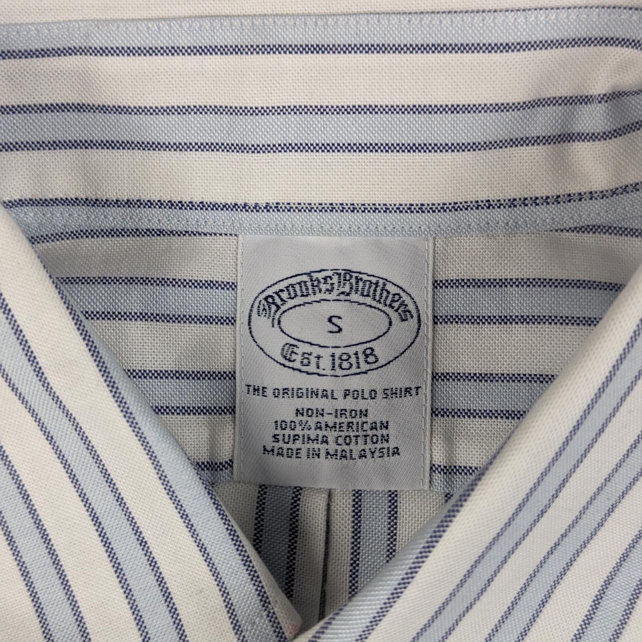 Brooks Brothers Light Blue & White Striped Long... - Depop