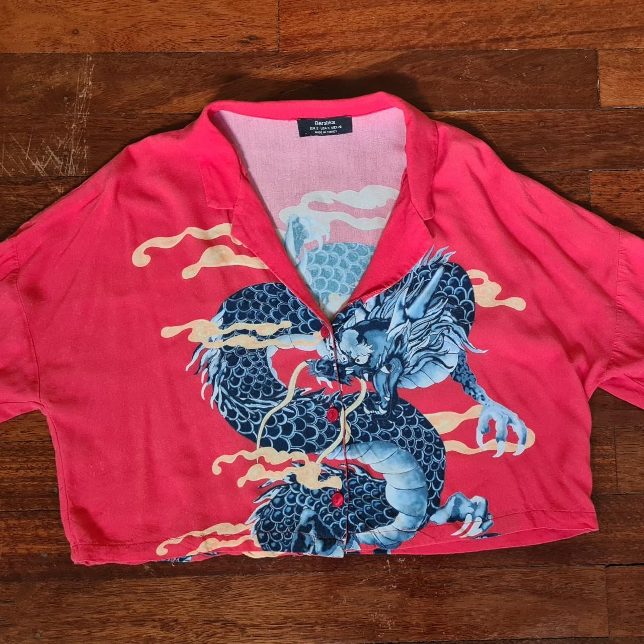 Red and dragon patterned 'Bershka' oversized