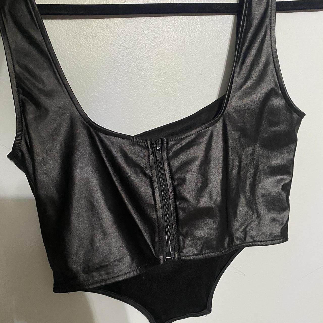 black medium back zip up corset top Depop