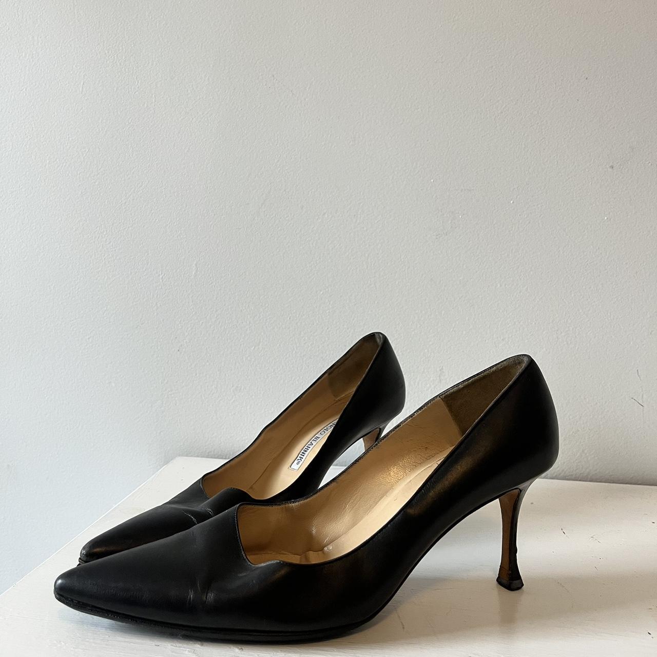 Manolo Blahnik black kitten heels -the... - Depop