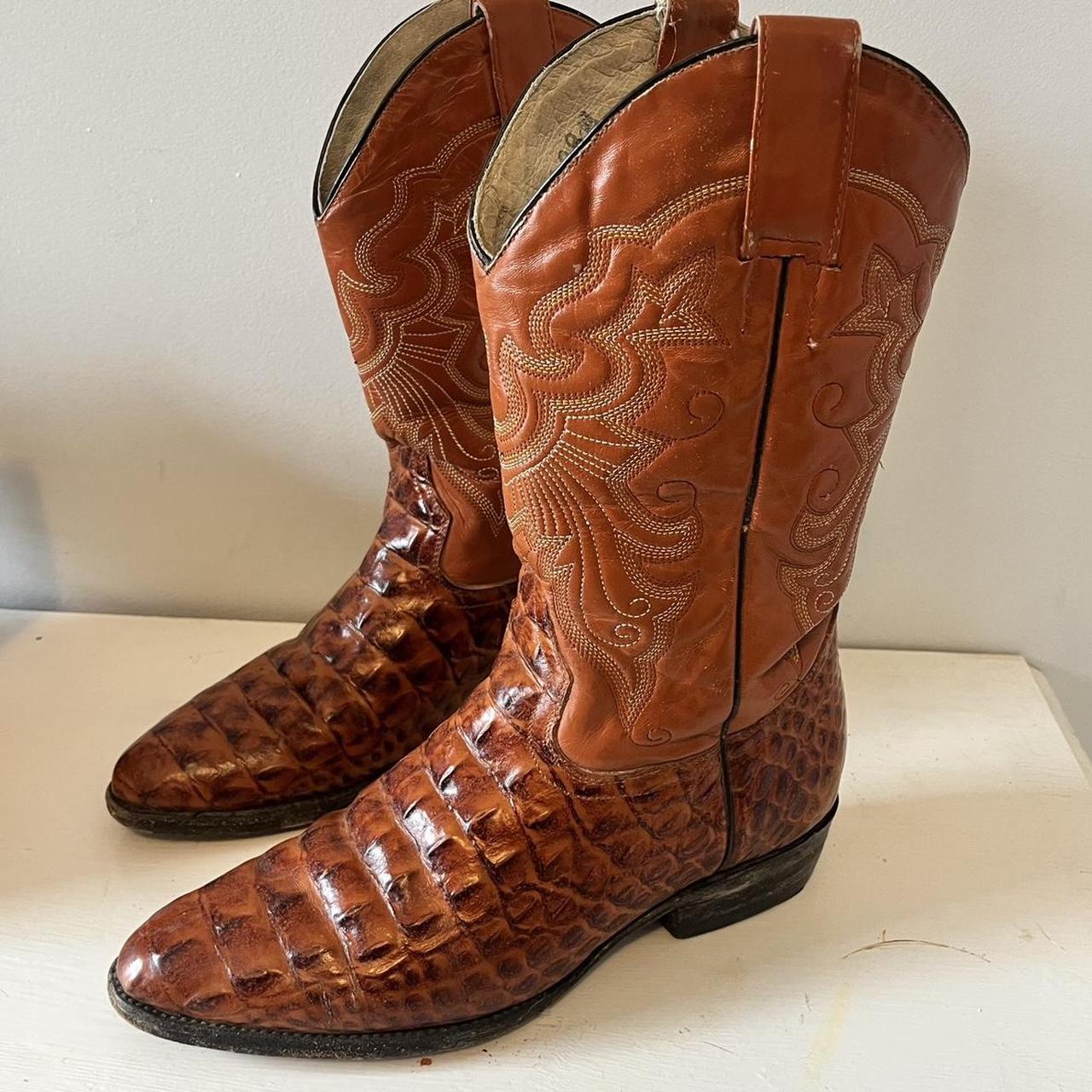 Ostrich leather cowboy boots, Espuela de Oro, made... - Depop