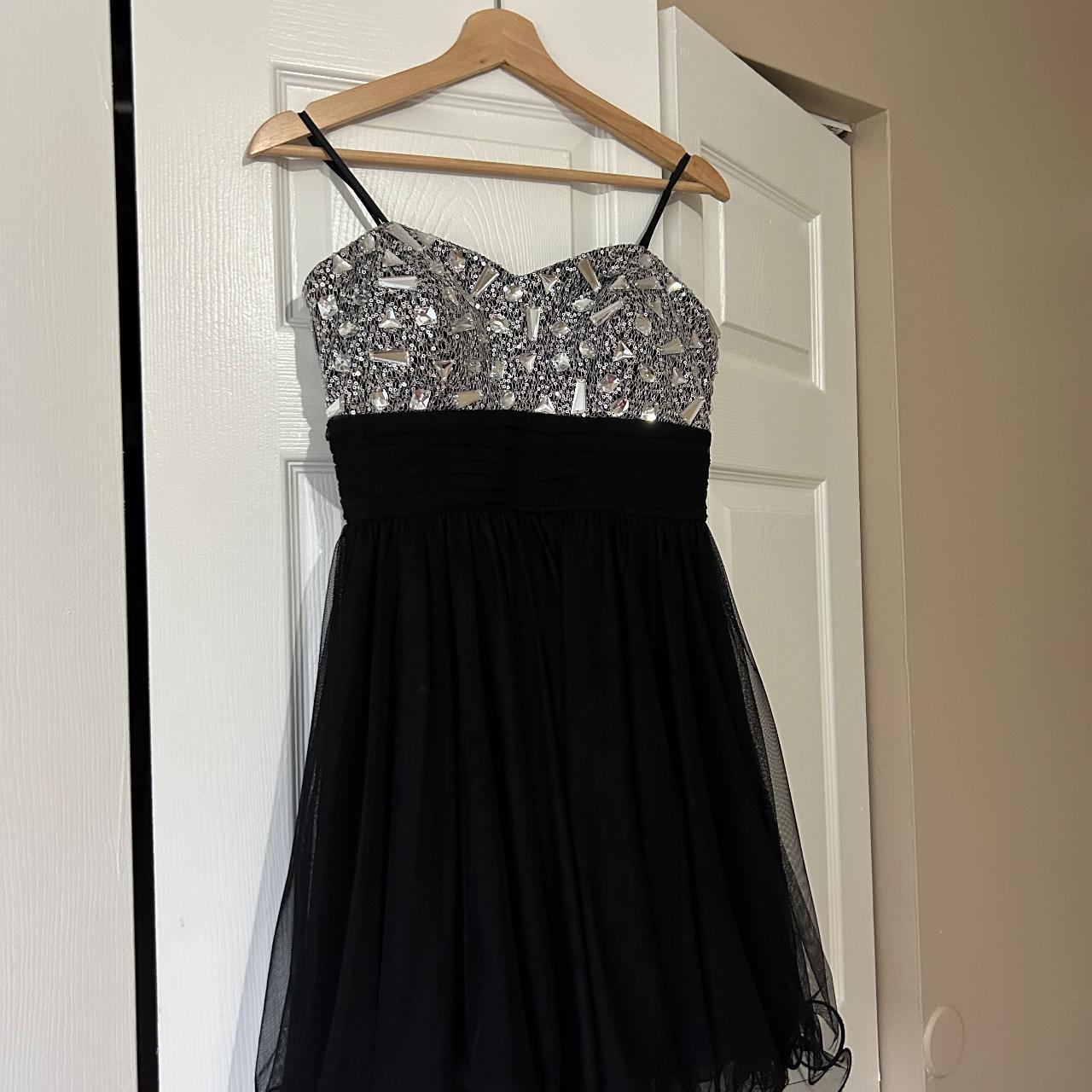 Black and shops silver dress short