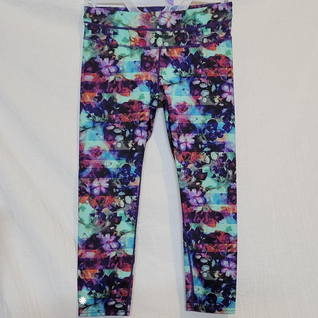 Athleta floral athletic legging tights small - Depop