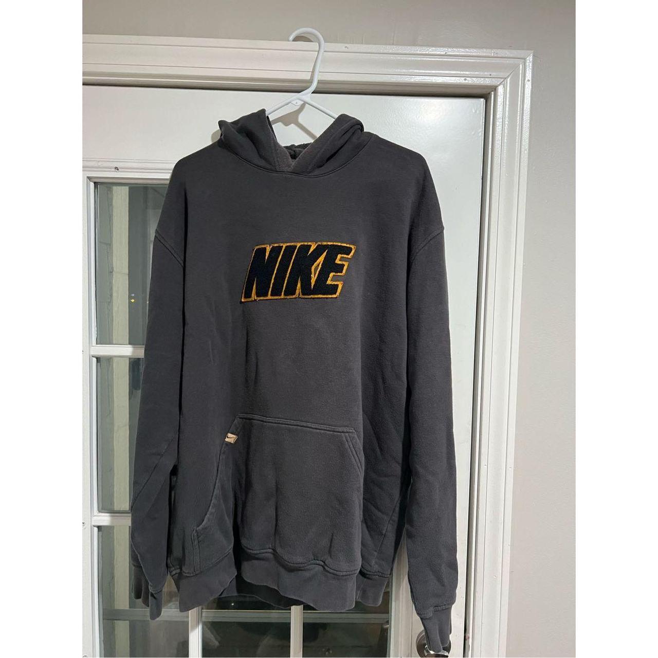 Vtg RARE Nike hoodie Swoosh Velvet Velour Spellout... - Depop