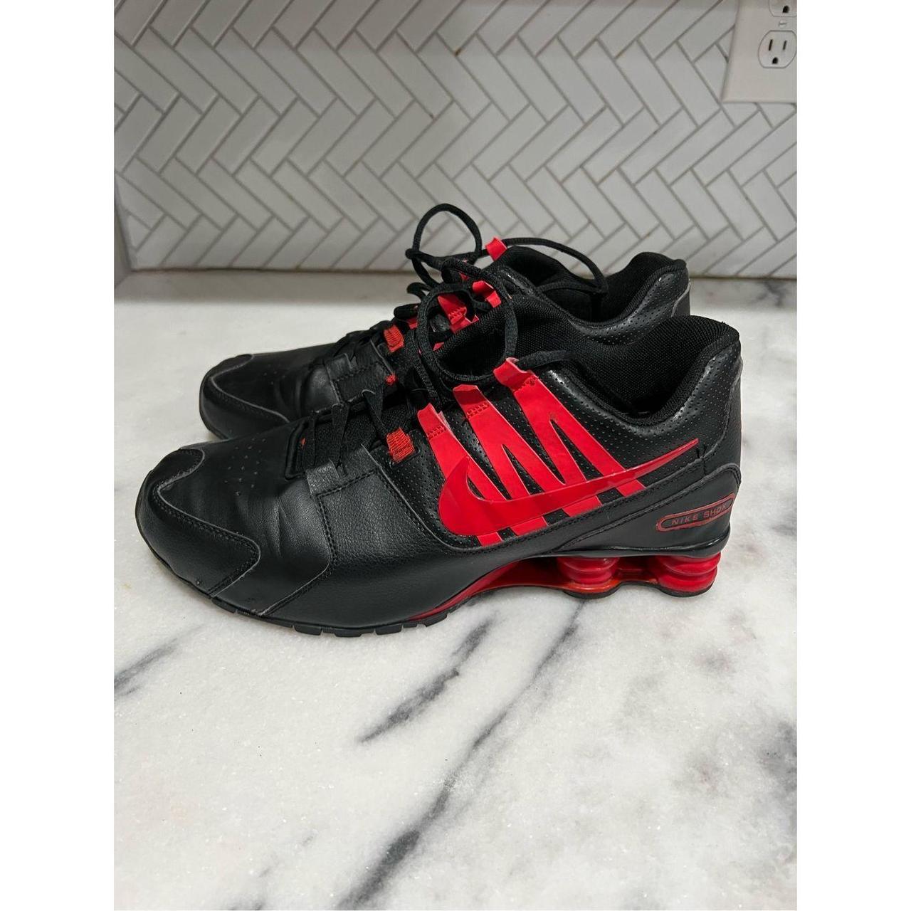 mens red and black nike shox