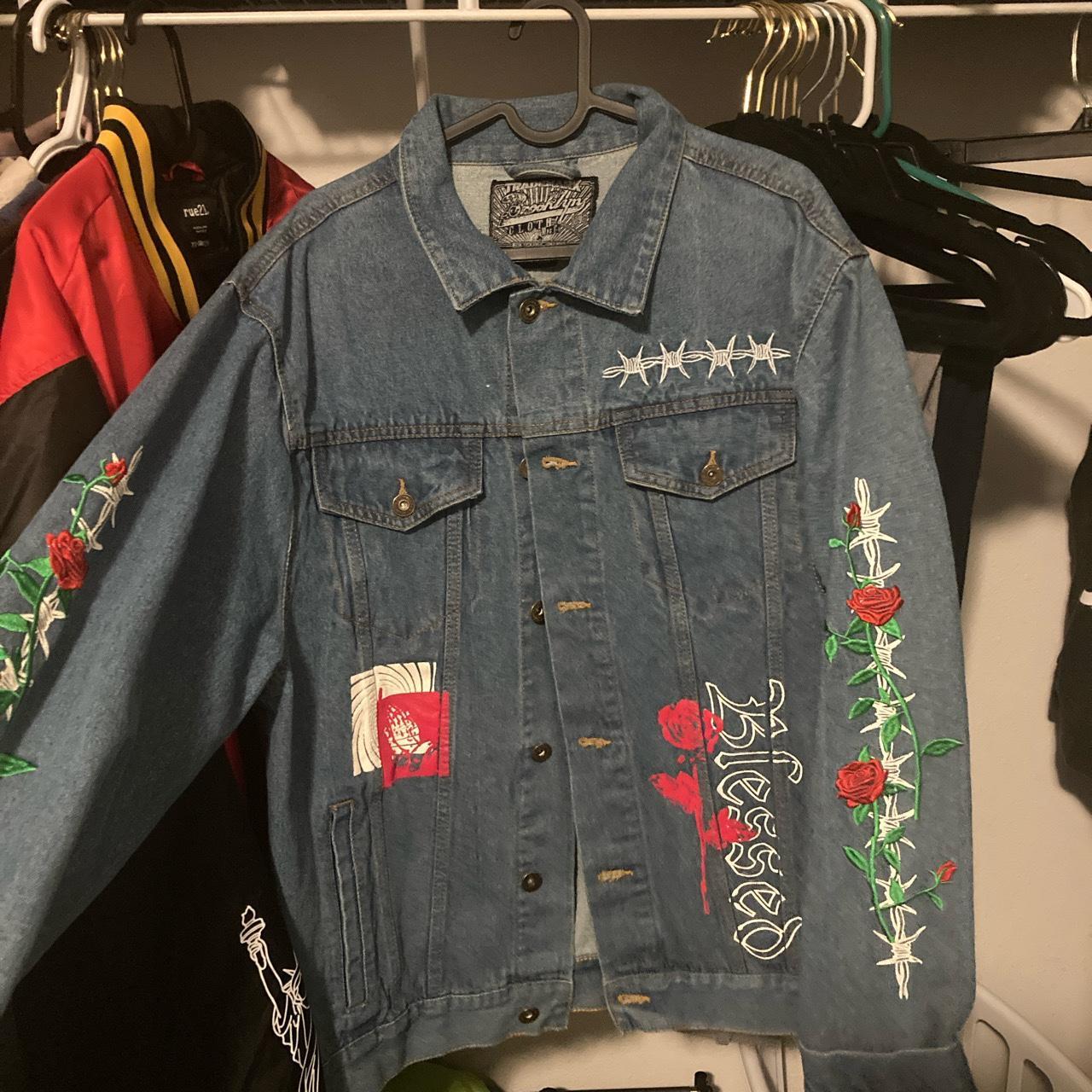 Rose Denim Jacket #Blessed #Denim #Rose - Depop