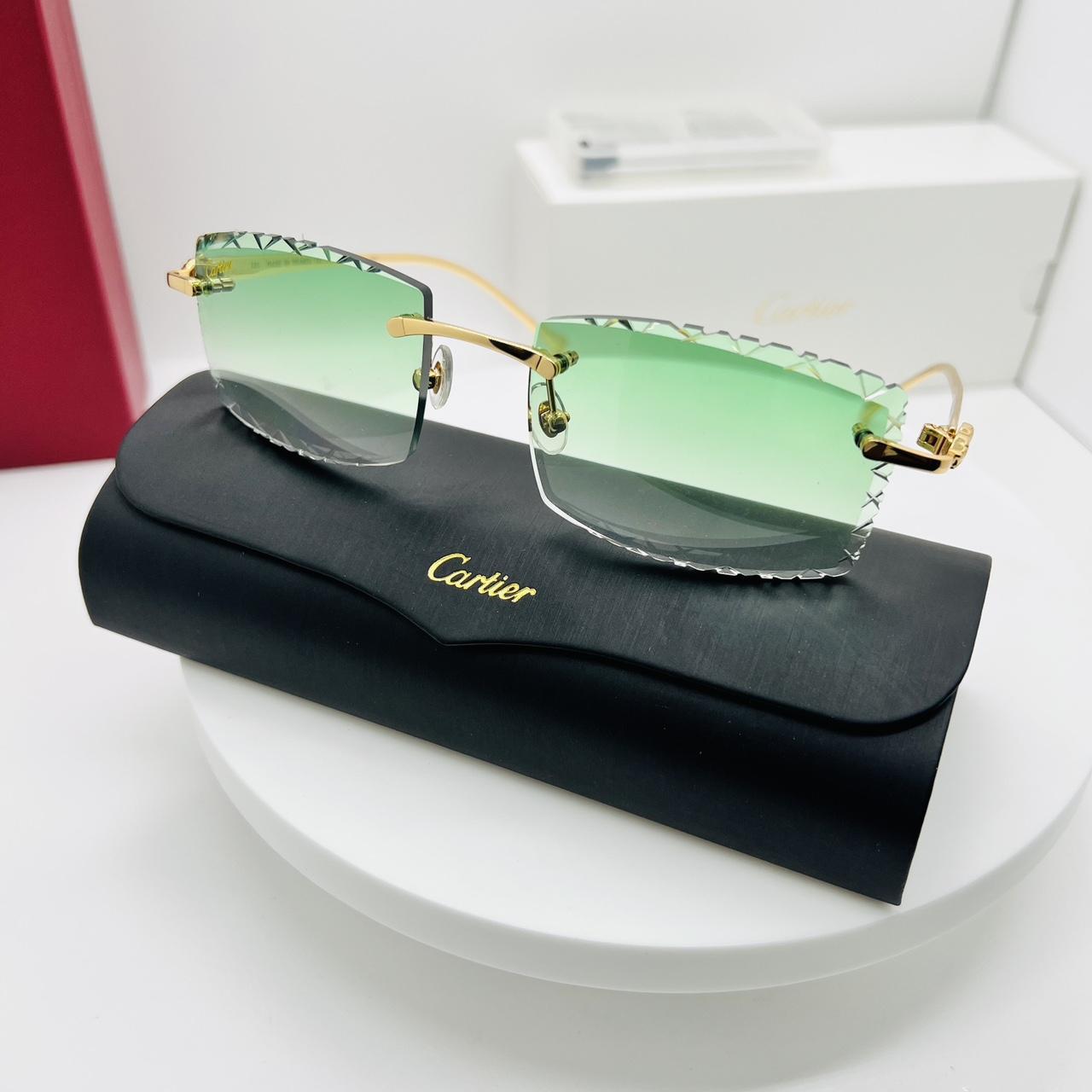 Cartier Panther Sunglasses Diamond cut lenses Green😮‍💨 - Depop