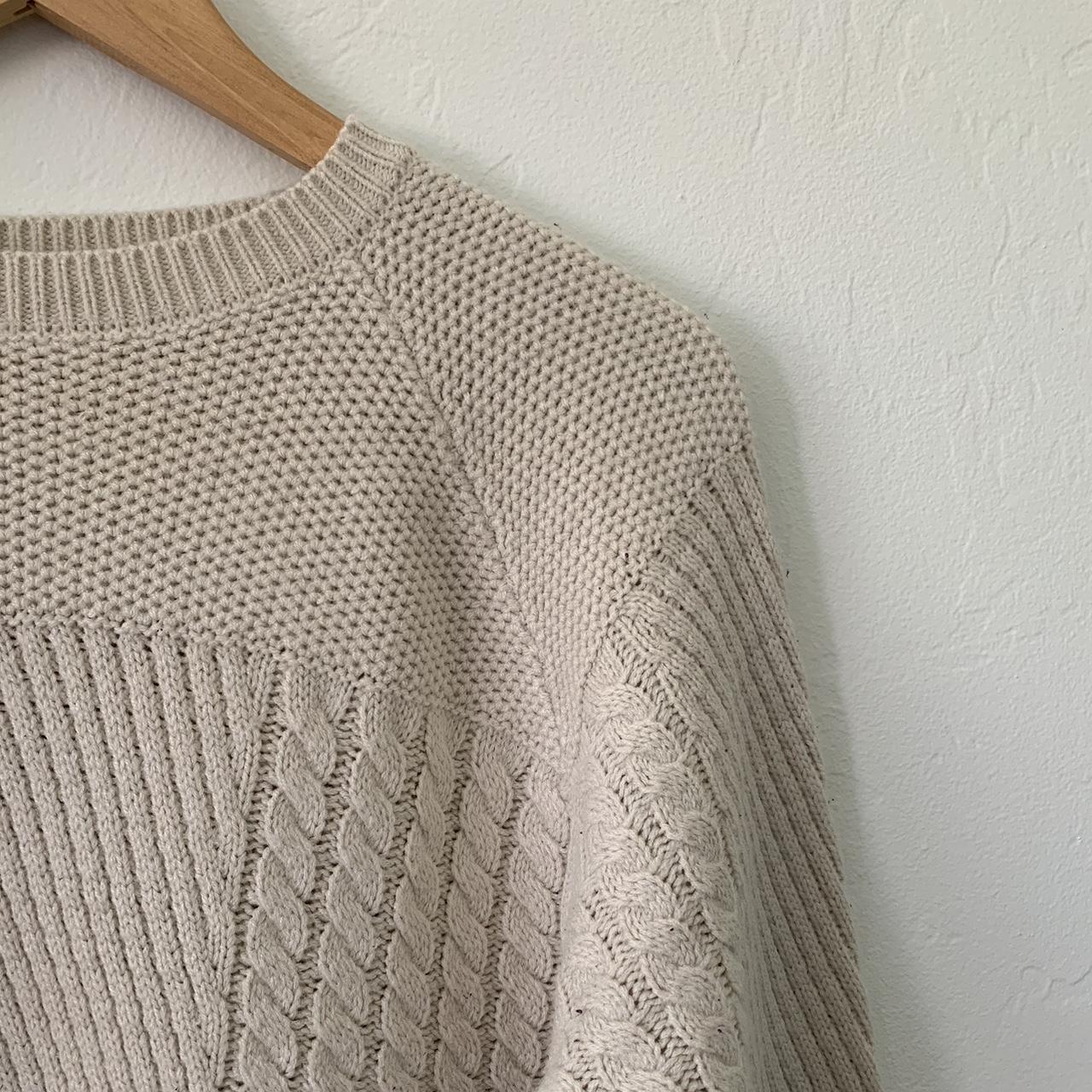 vintage 00s Rory Gilmore style cream knit sweater... - Depop