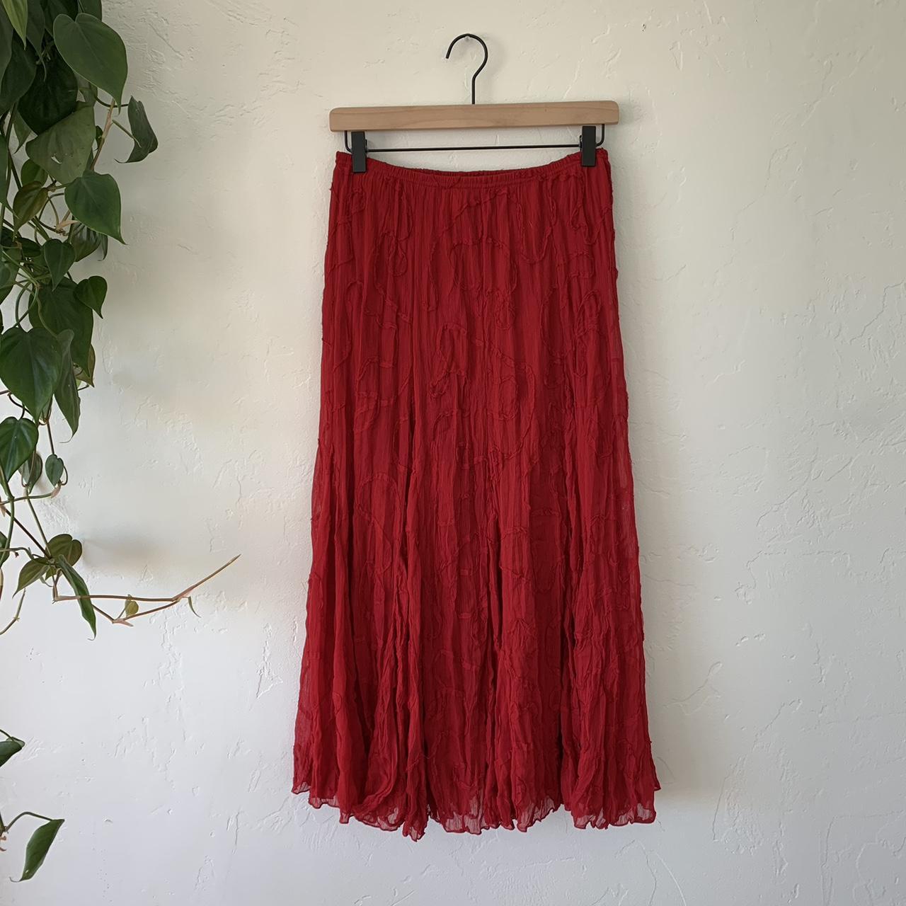 vintage 90s flowy red maxi skirt This perfect... - Depop