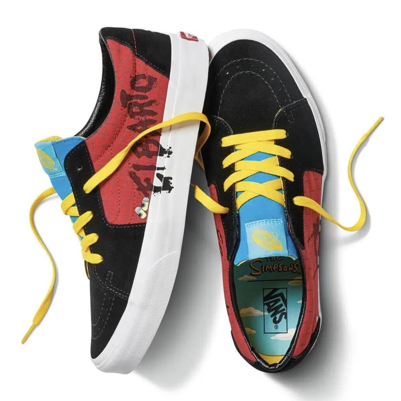 VANS X SIMPSONS SK8-LOW EL BARTO SHOES BLACK RED... - Depop