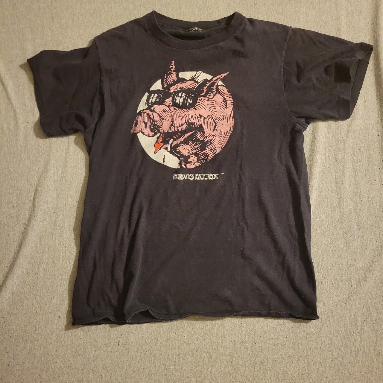 90s BLIND PIG RECORDS Tシャツ L Vintage Blind Pig Records T-Shirt Tag missing. Seems | Depop