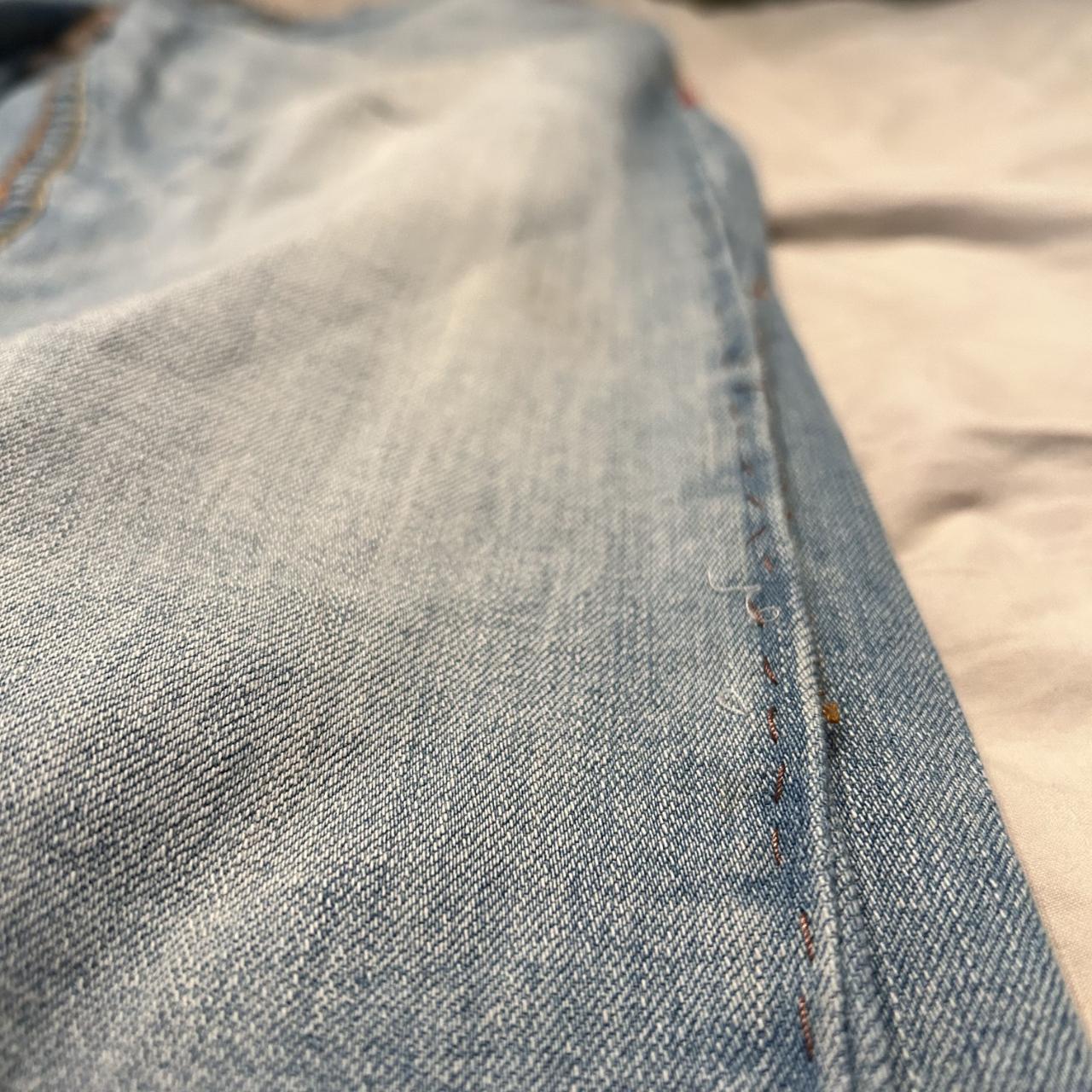 True Religion Red Light wash jeans Size 38 Sewed... - Depop