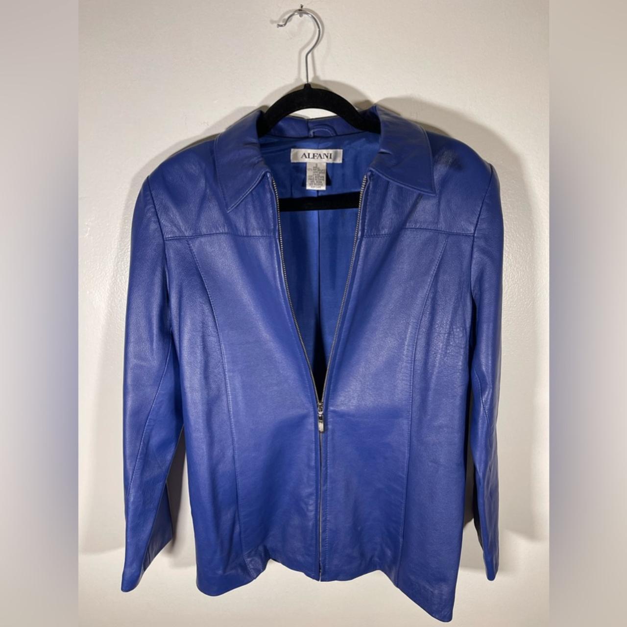 Alfani Blue shops Leather Jacket