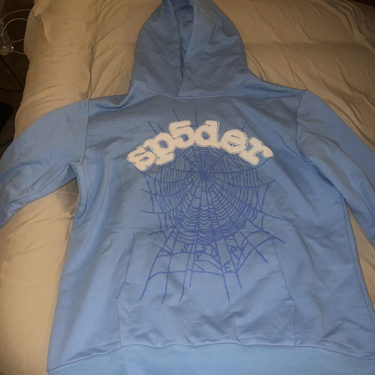 Blue Sp5der hoodie (Brand new/Never worn) Size... - Depop