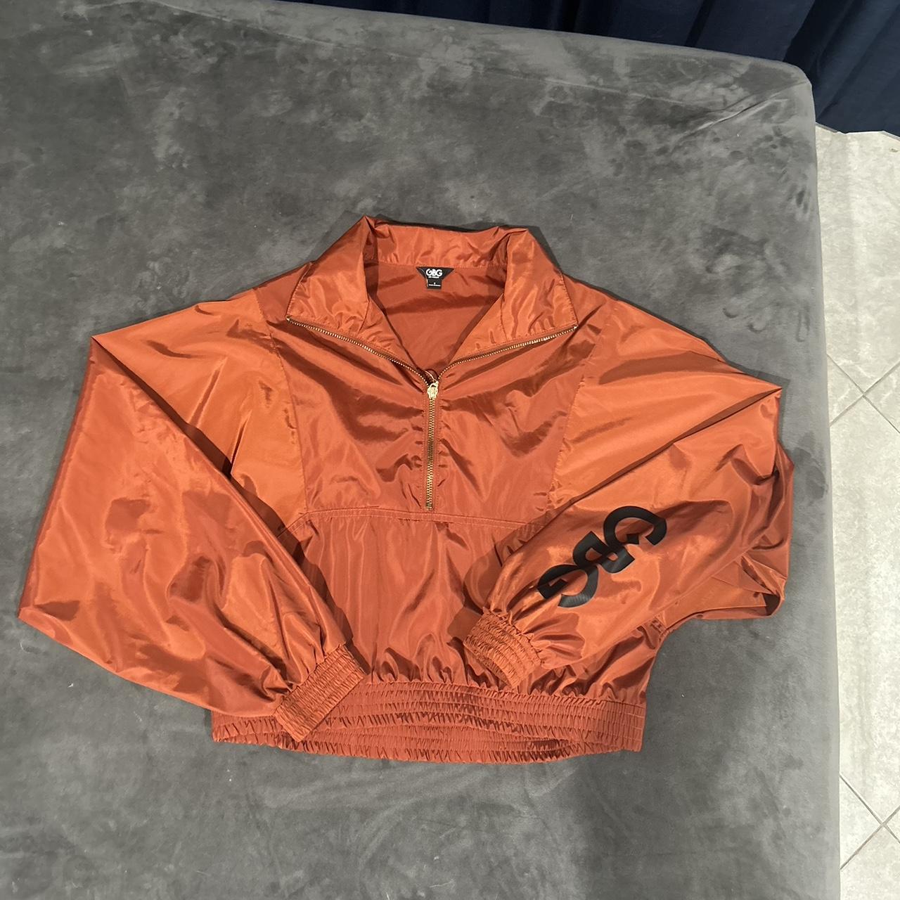 Orange hot sale cropped windbreaker