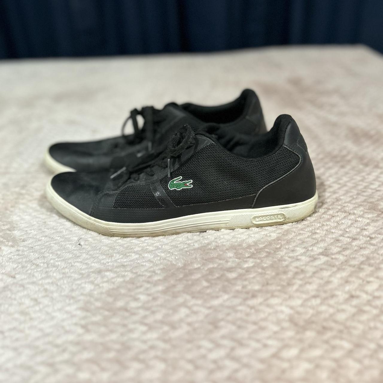 mens black leather lacoste trainers