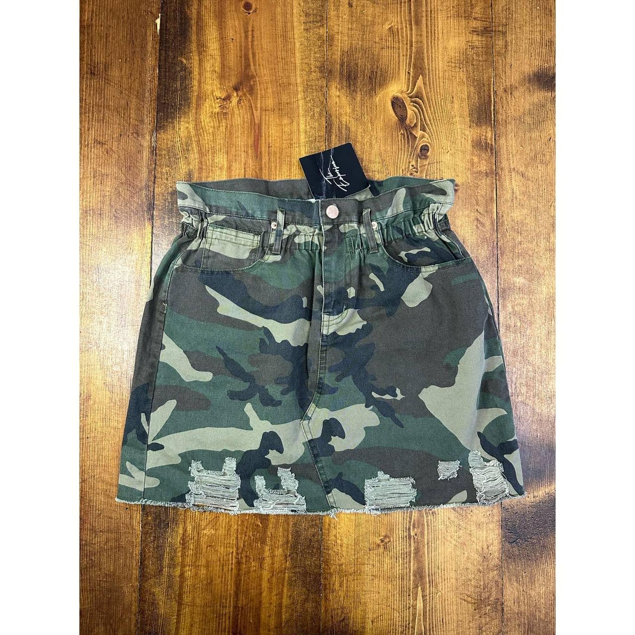 Paper bag camo outlet skirt