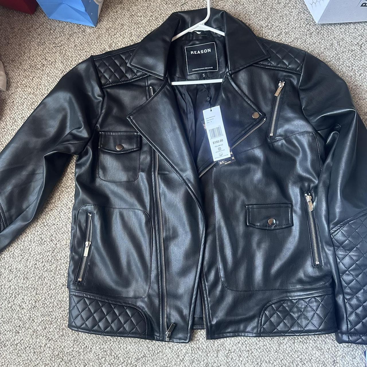 Real Solid Moto leather Jacket #leatherjacket Brand... - Depop