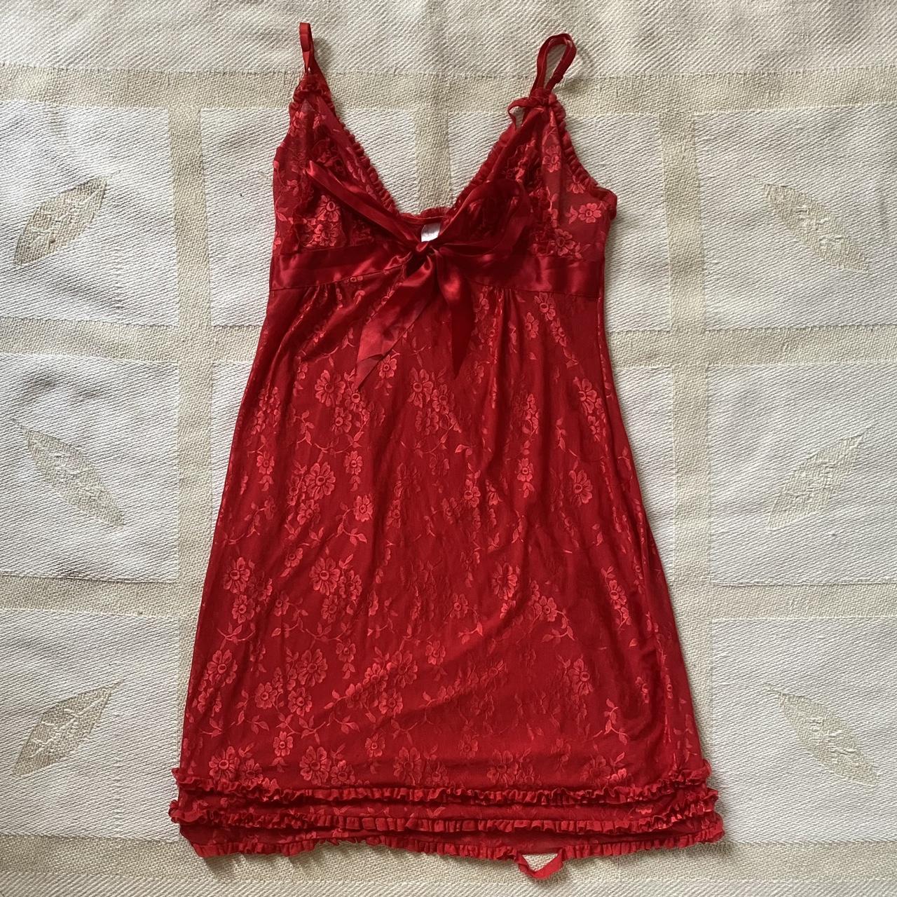 Sexy Y2K Red Lingerie Dress Gorgeous, vibrant, red,... - Depop