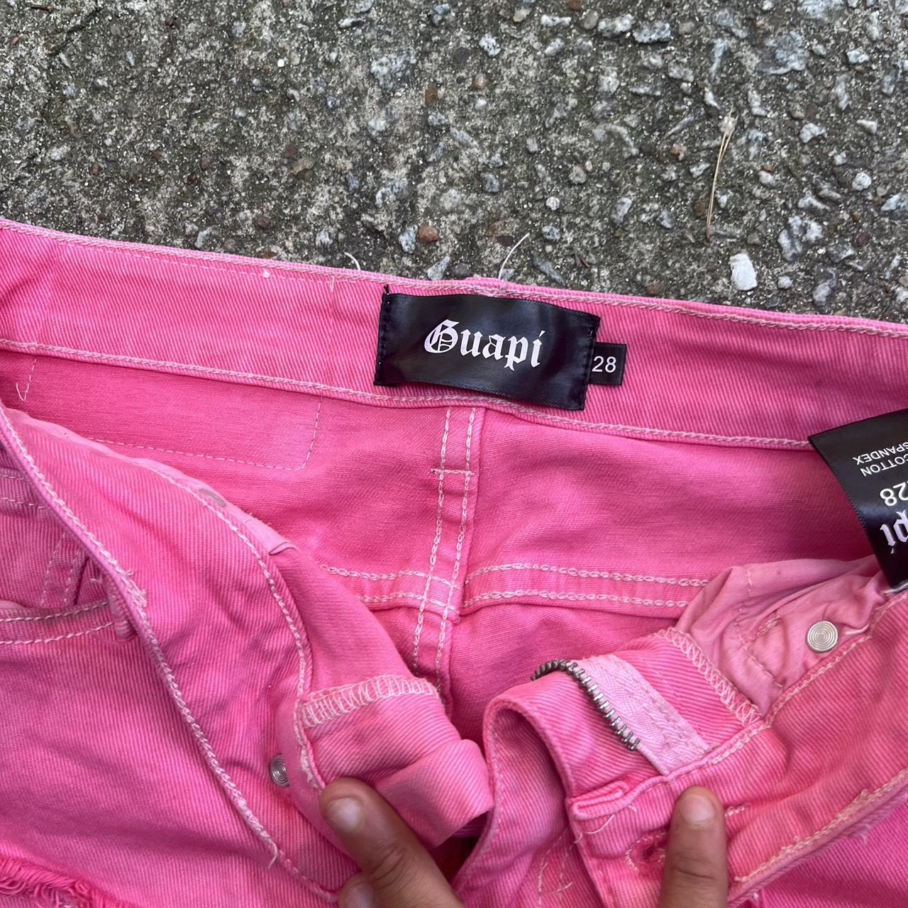 Pink Guapi Denim Stacked Jeans, Size 28 Wore only a... Depop